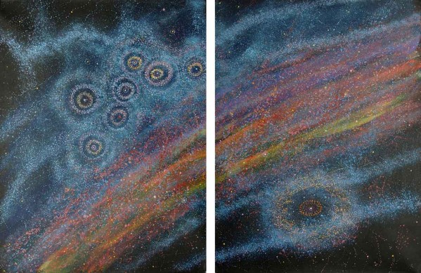 Seven Sisters Dreaming (Diptych) by Alma Nungarrayi Granites