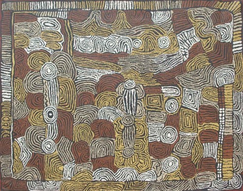 Ceremony Site with Tali and Puli by Maisie Campbell Napaltjarri