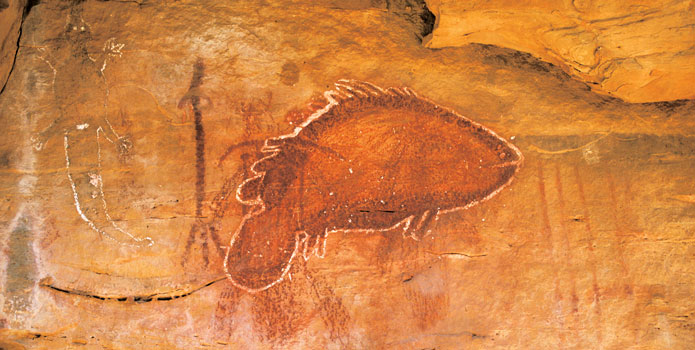 Aboriginal Rock Art Located West of Kununurra - Tourism Western Australia