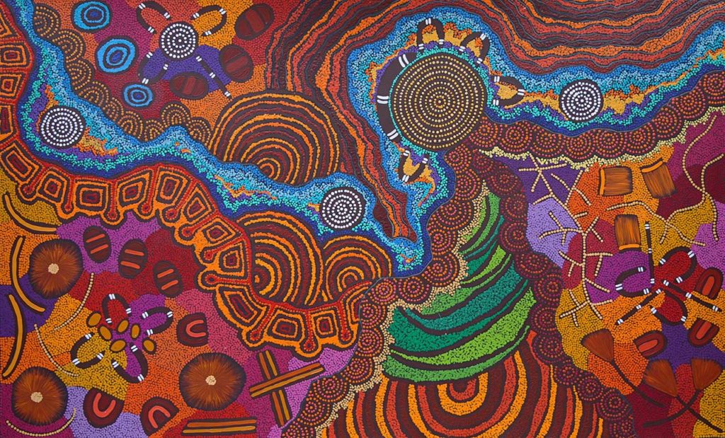 Damien and Yilpi Marks - Aboriginal Art Exhibition - Japingka