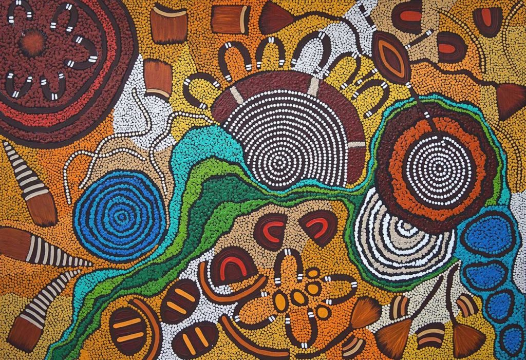 Damien and Yilpi Marks - Aboriginal Art Exhibition - Japingka