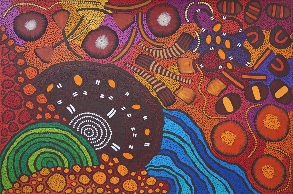 Damien and Yilpi Marks - Aboriginal Art Exhibition - Japingka