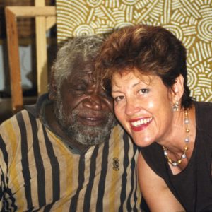 Dr George Tjapaltjarri with Roslyn Premont, Gallery Gondwana