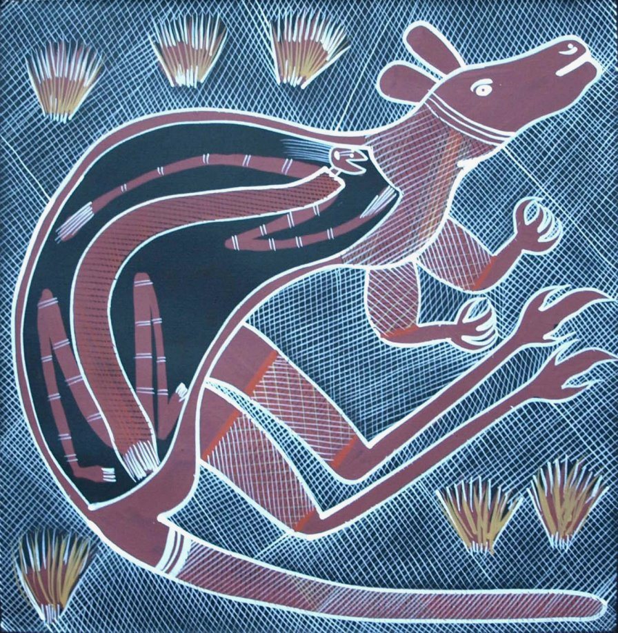 Klappkarte Aboriginal Art Mimi spirit hunting kangaroo 