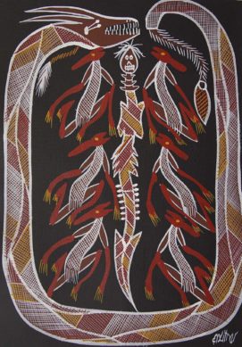 Rainbow Serpent and Mimis by Edward Blitner