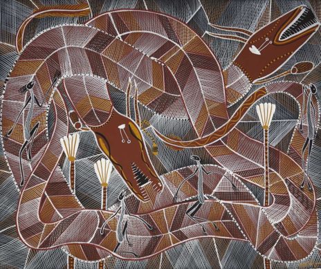 Yingana and Ngalyod, Rainbow Serpents by Edward Blitner