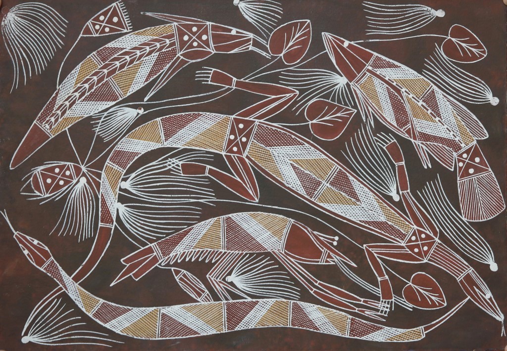 print canvas not aboriginal art painting Dream Fish 39" x 39" Australia 