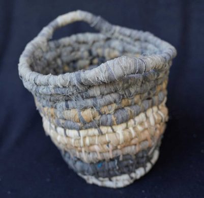 Ghost Net and Bush Dyed Fabric Basket by Tammy Lalara