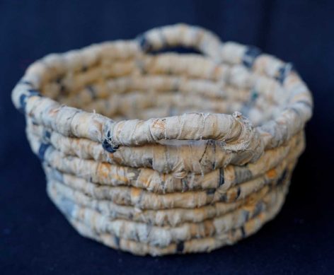 Ghost Net & Fabric Basket by Tammy Lalara
