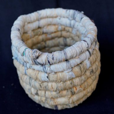 Ghost Net & Fabric Basket by Tammy Lalara