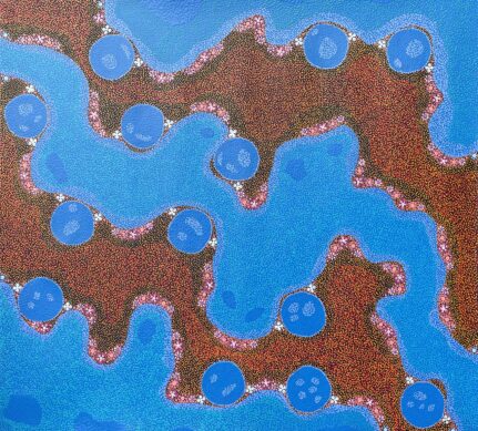 Desert Lake – Creekbed Country by Andrew Tjupurrula Highfold