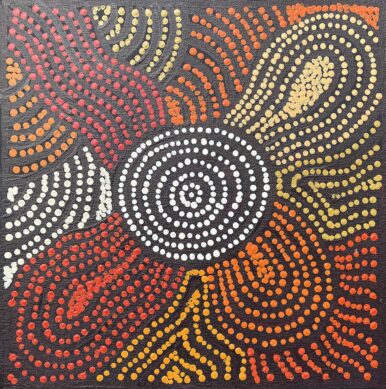 Water Dreaming at Kalipinypa by Nellie Marks Nakamarra
