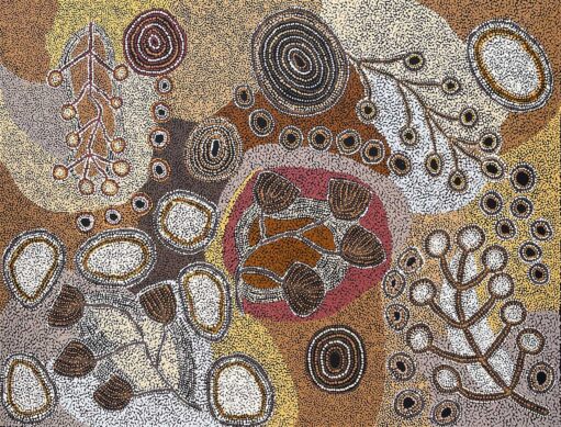 Bush Tomato, Wangunu & Seven Sisters Dreaming by Alison Munti Riley & Amelia Riley