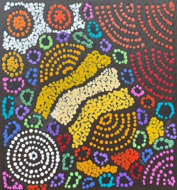 Water Dreaming at Kalipinypa by Nellie Marks Nakamarra