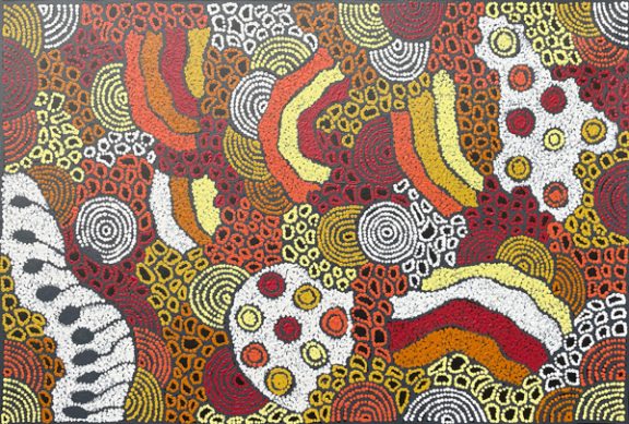 Water Dreaming at Kalipinypa by Nellie Marks Nakamarra