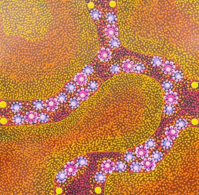 Dry Desert Creekbed by Andrew Tjupurrula Highfold