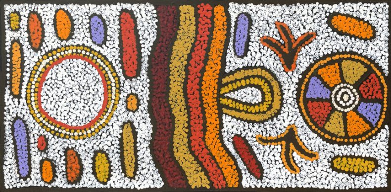 Water Dreaming at Kalipinypa by Nellie Marks Nakamarra