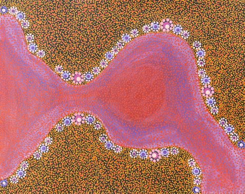 Dry Desert Creekbed by Andrew Tjupurrula Highfold