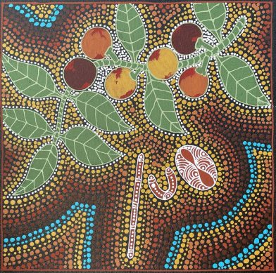 Woman gathering Wild Figs by Marie Ryder