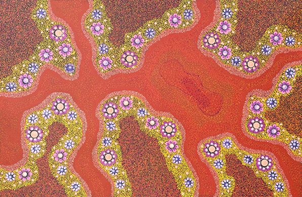 Dry Desert Creekbed Country by Andrew Tjupurrula Highfold