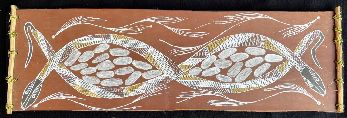 Untitled – Python Snakes by Bark painting - artefact