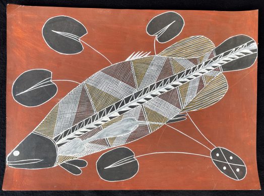 Freshwater – Bream and Water Lilies by Ochre painting on paper