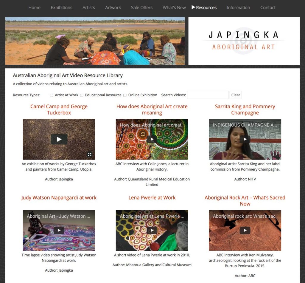Japingka Gallery Video Library Japingka Aboriginal Art Gallery Video Library