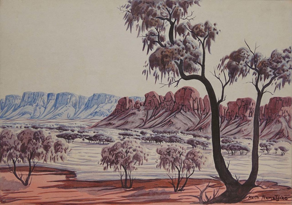 Watercolour painting of the West MacDonnell Ranges