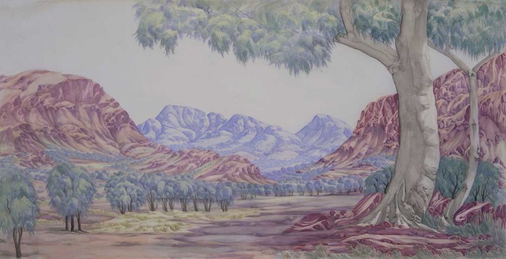 Watercolour painting of Mt Sonder