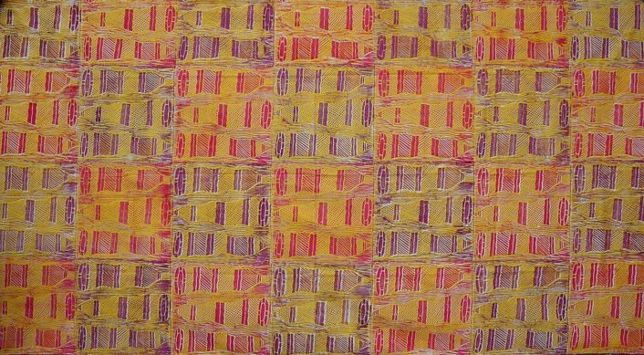 Fishtrap – pink & yellow by Raylene Bonson
