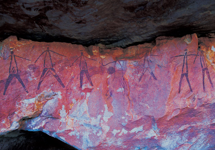 Wandjina Aboriginal rock art display located near Kimberley Coastal Camp